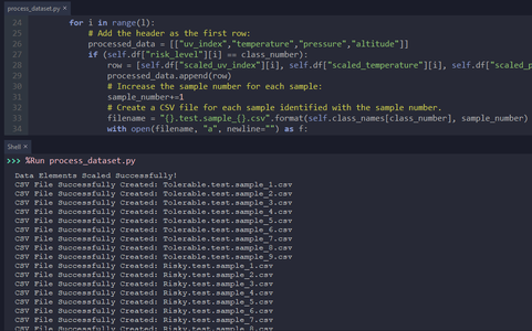 Preprocessing and Scaling (normalizing) the Data Set to Create Samples