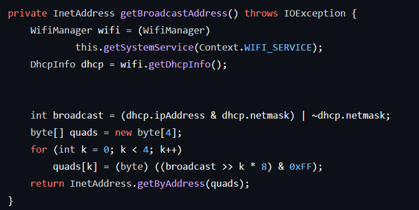 Send Broadcast Method