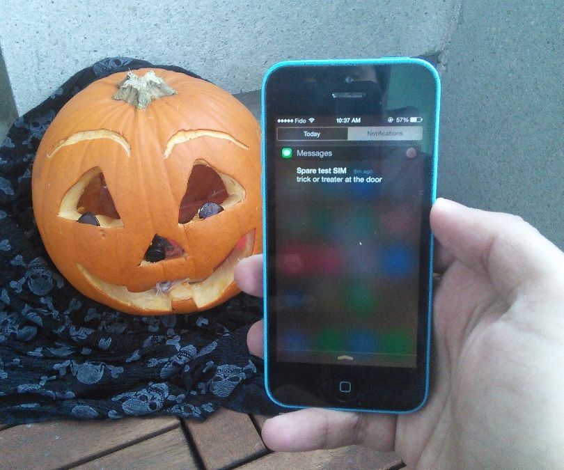 Motion Activated Jack-o-Lantern SMS Notifier