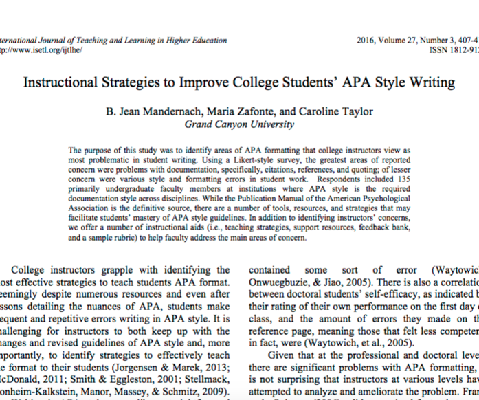 Formatting a Citation for a Journal Article in APA