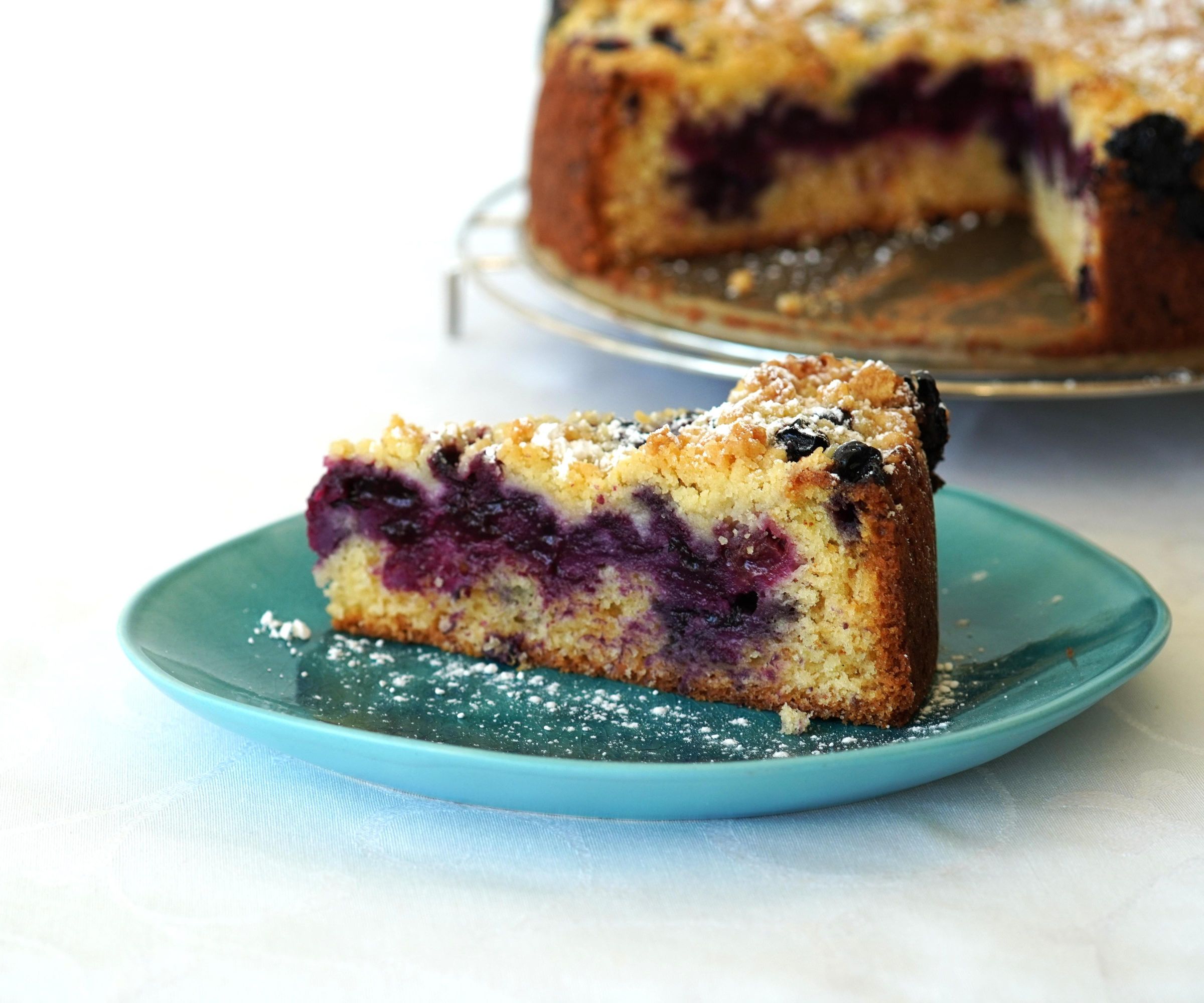 Ricotta Blueberry Cake With Streusel Crumble