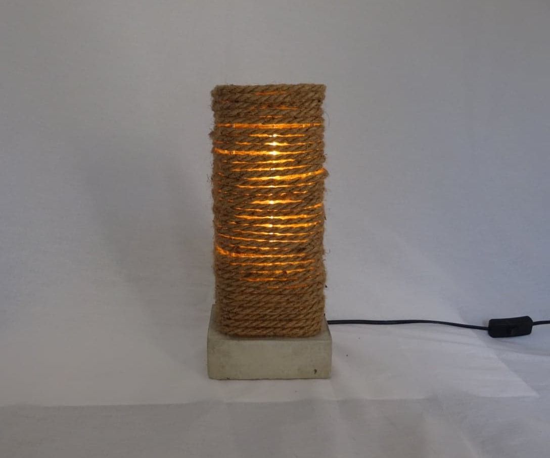 Concrete Base Rope Table Lamp