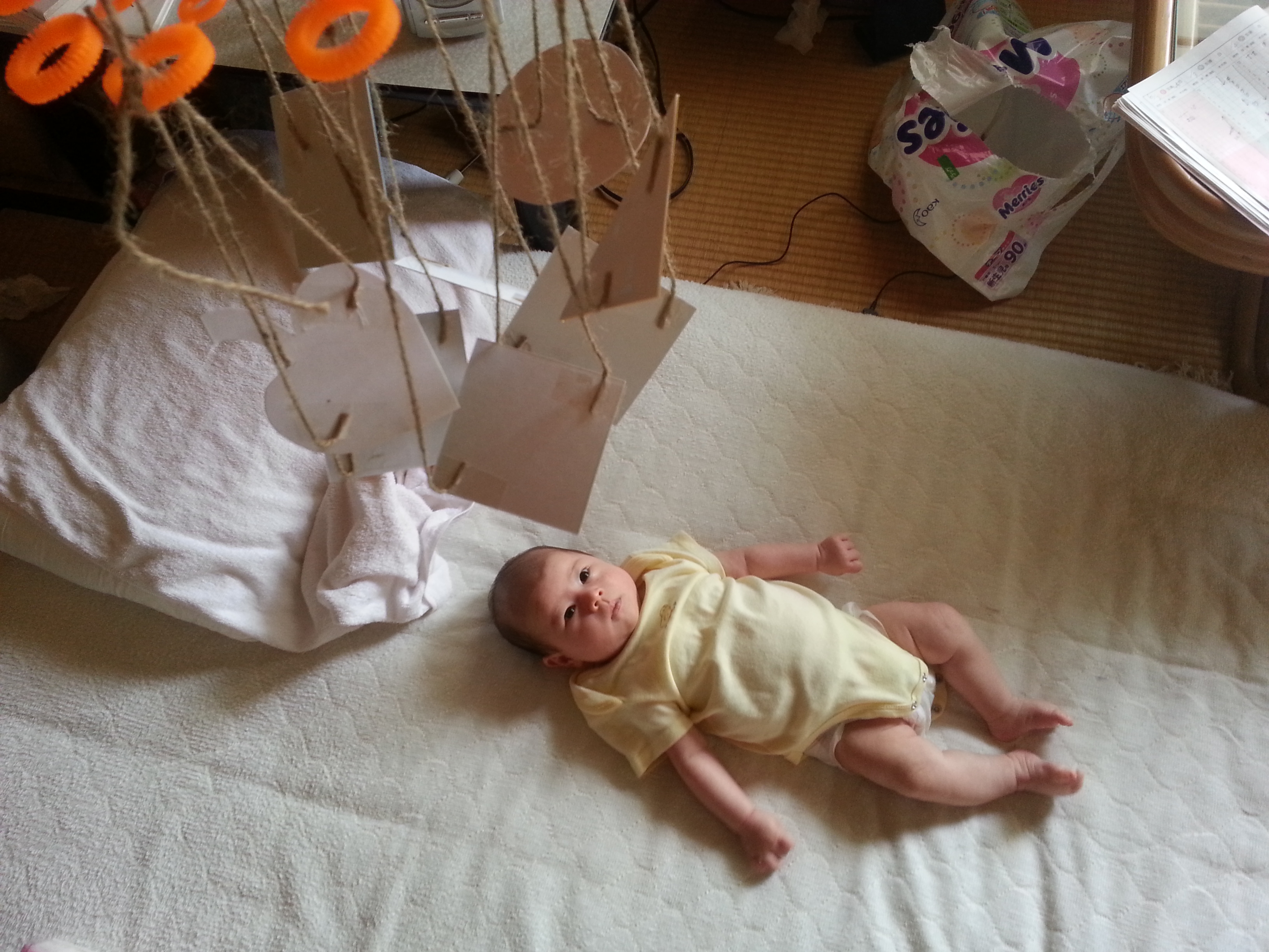 $1 homemade DIY baby mobile