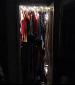 Lighting a Closet With Holiday Lights