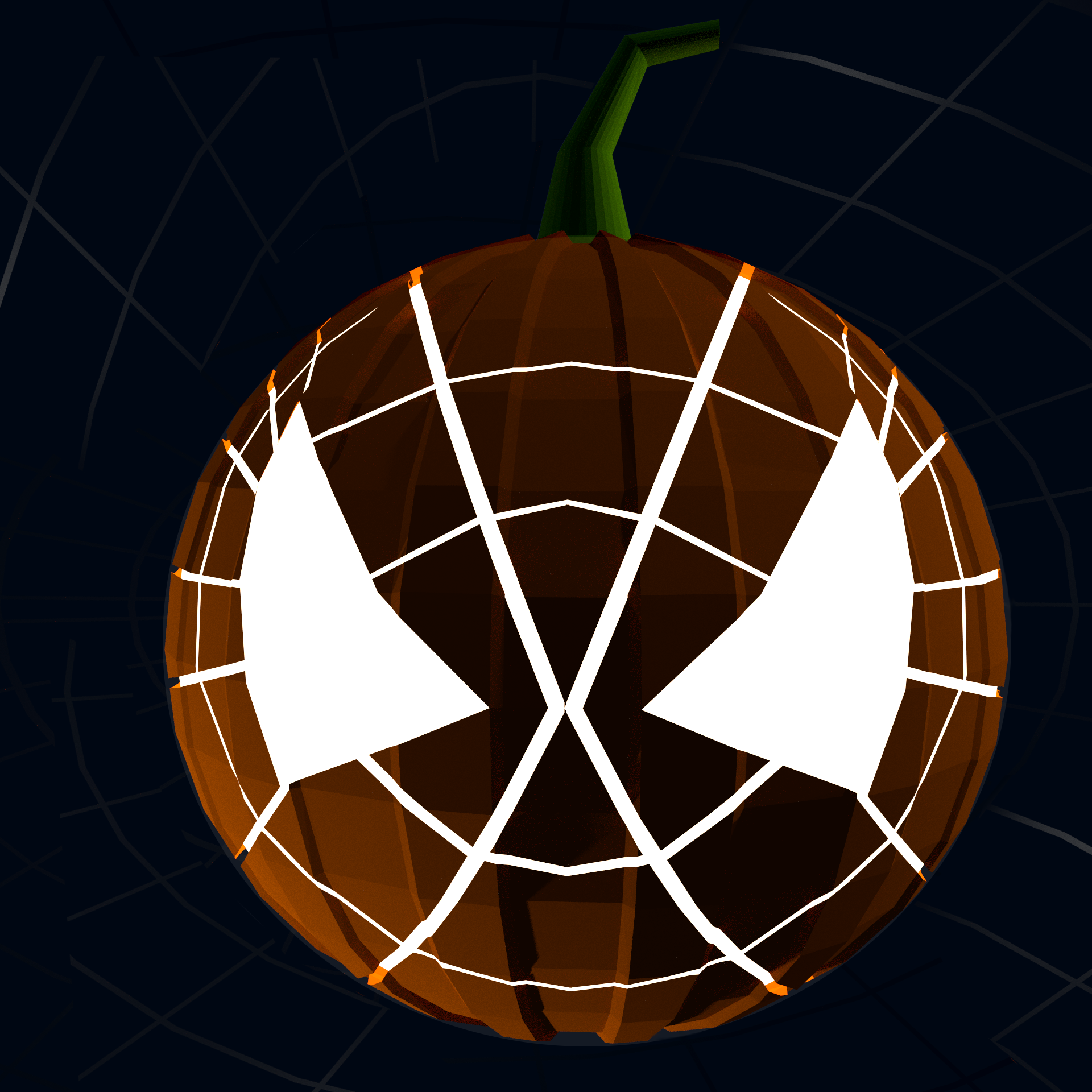 3-D Spiderman Jack-o'-Lantern