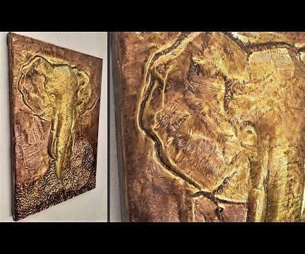 How to Make Elephant Embossed Painting / Metal Art