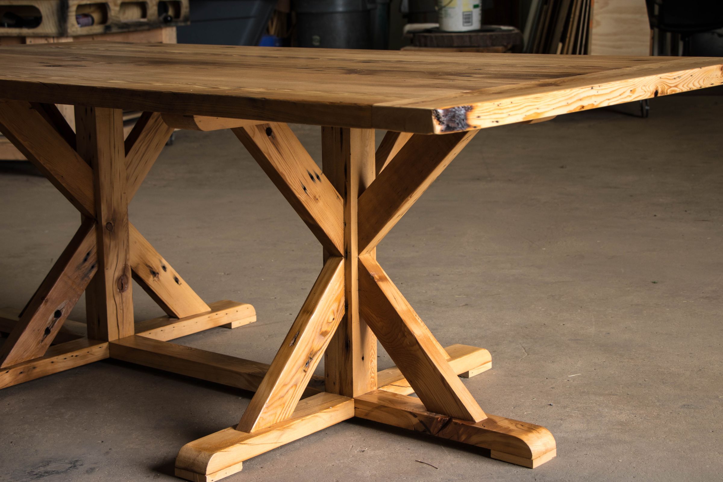 Reclaimed X Style Trestle Table How to 8 Steps (with Pictures