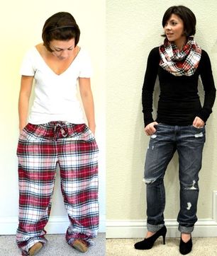 DIY Flannel Infinity Scarf