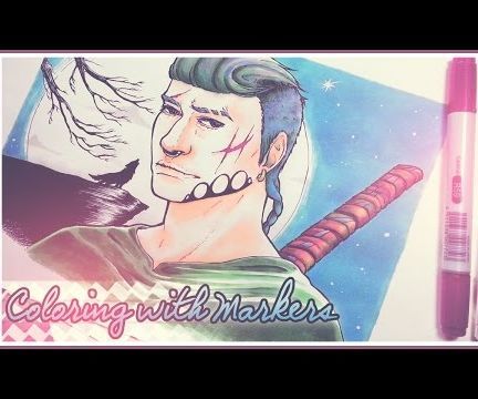 { Wolf Knight } Hair and Skin Coloring Process With Markers