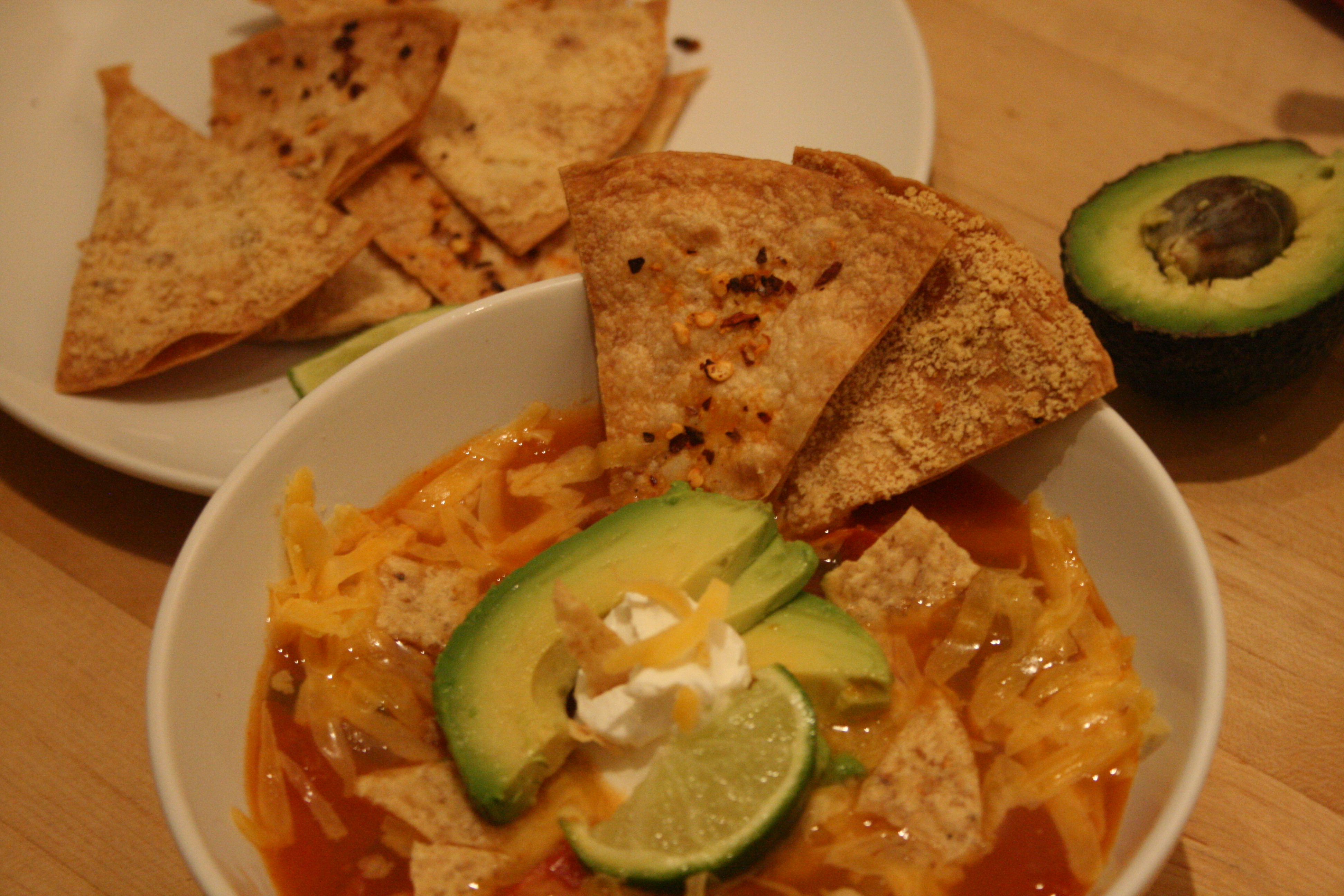 Tortilla Soup Two Ways (Vegetarian or Chicken)