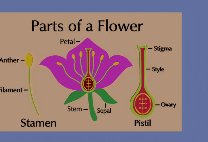 Labelling Parts of a Flower Using 3D CAD Software