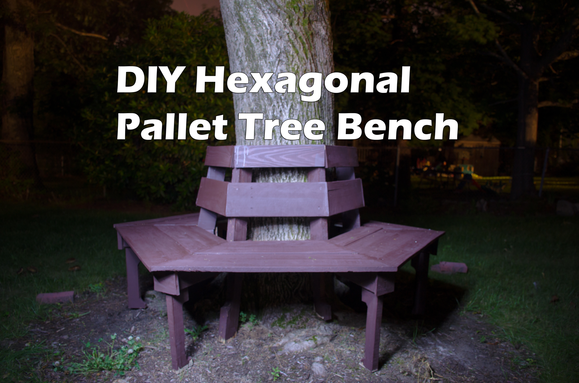 DIY Hexagonal Tree Bench From Wood Pallets – 100% Pallet Wood - Image 1