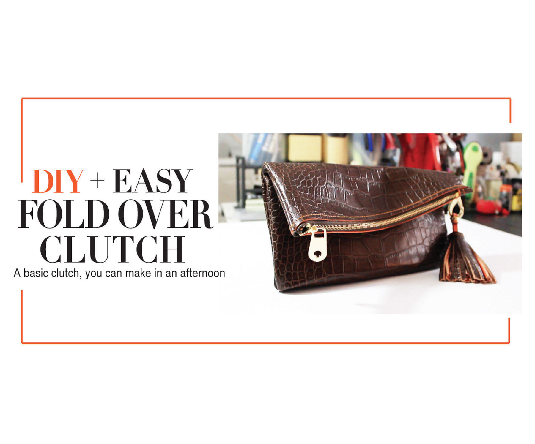 EASY LEATHER FOLD OVER CLUTCH