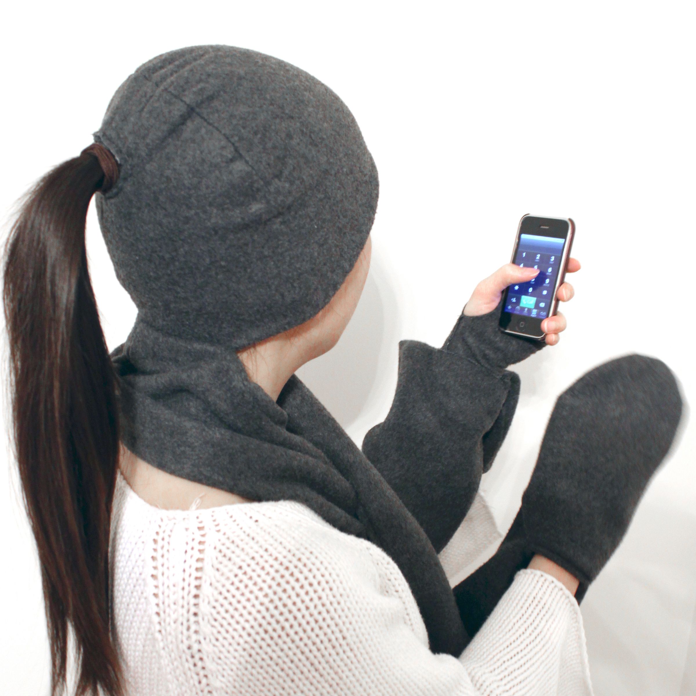 4-in-1 Hat, Scarf, Fingerless Gloves & Mitten Pocket Combo!