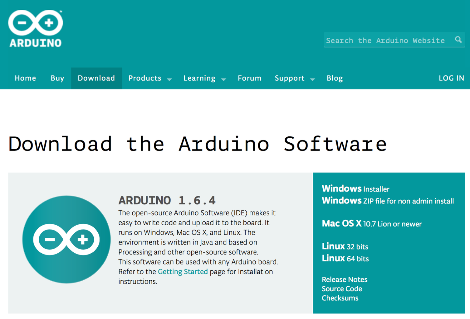 Download and Install the Arduino Application