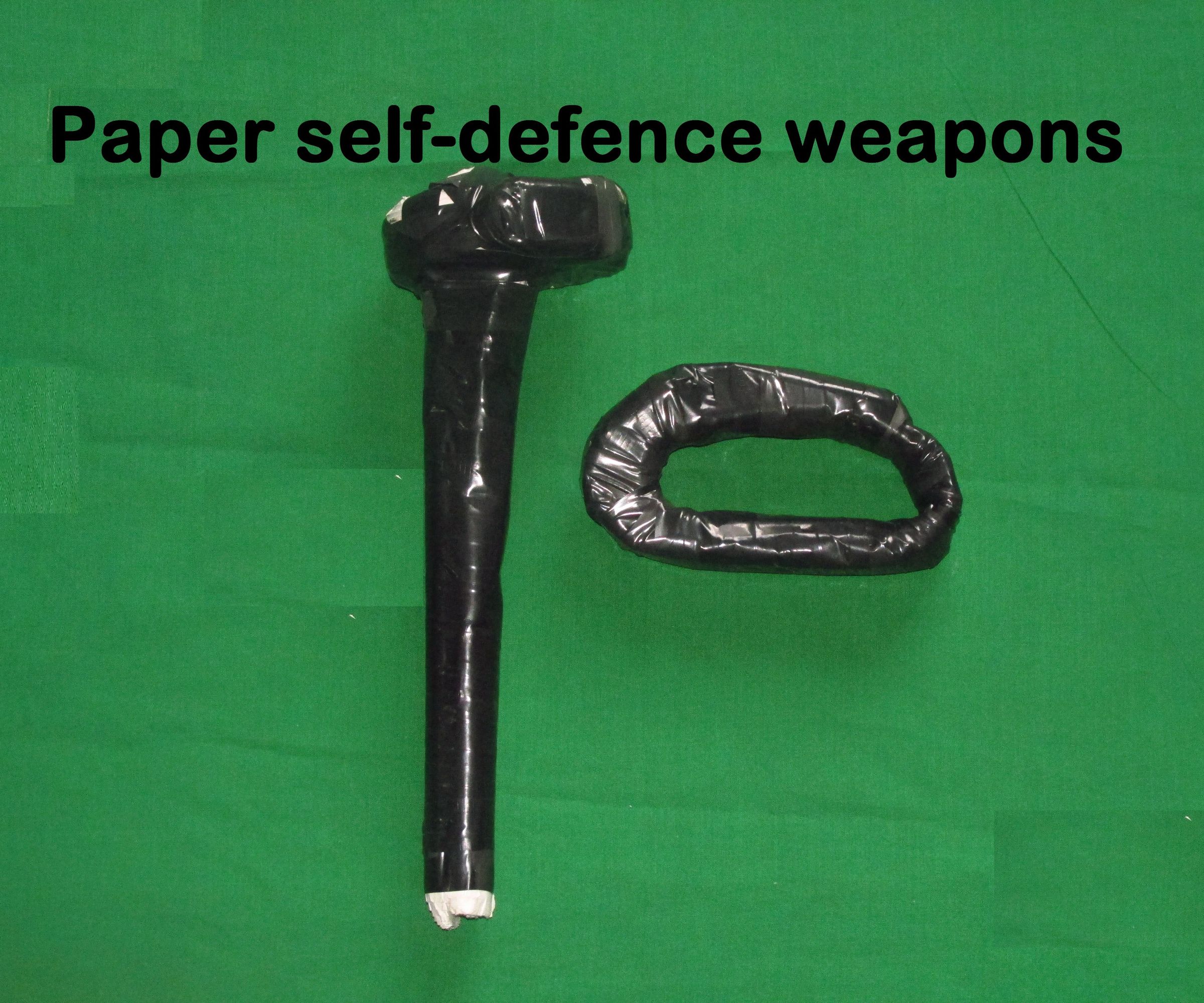 Two Paper Self-defence Weapons