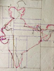 Making Outline of the Map of India on Base