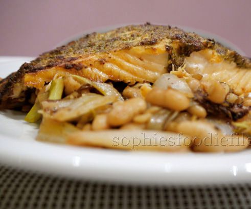 Mustard-Dill Glazed Salmon on a Bed of Deliciousness Using a Belgian Product of the Region!