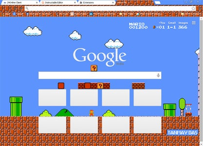 Making a Mario Brothers Custom Google Chrome Theme