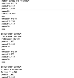 Code's for Robot Movement