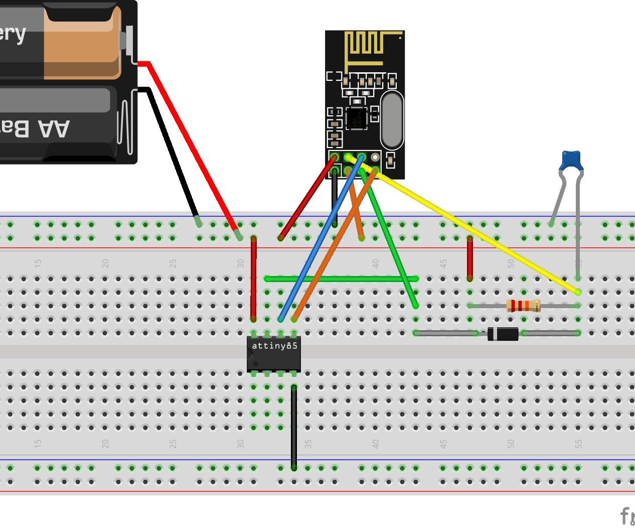 NRF24L01+ With ATtiny85 3 Pins