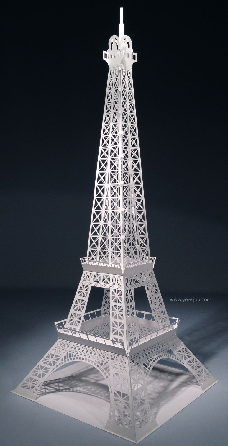 The Eiffel Tower Pop-up Card Origami Architecture Kirigami