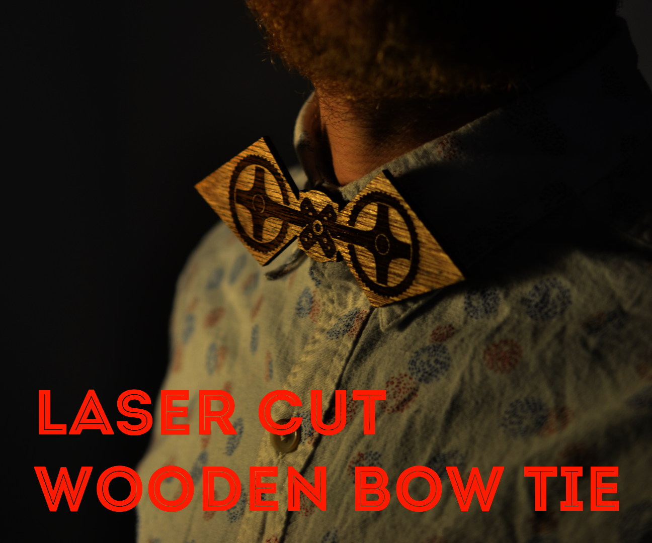 Clip on Wooden Bow Tie (laser Cut)