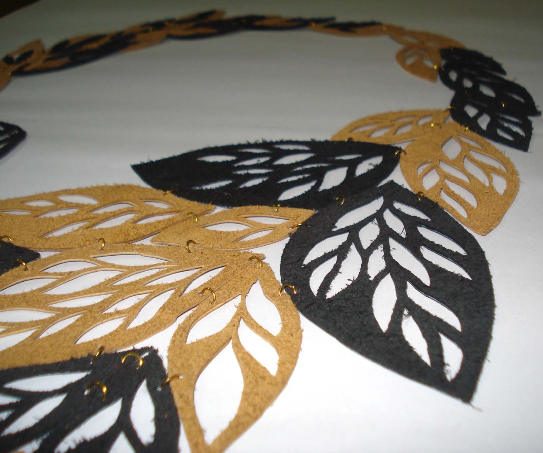 Leather Leaves Necklace