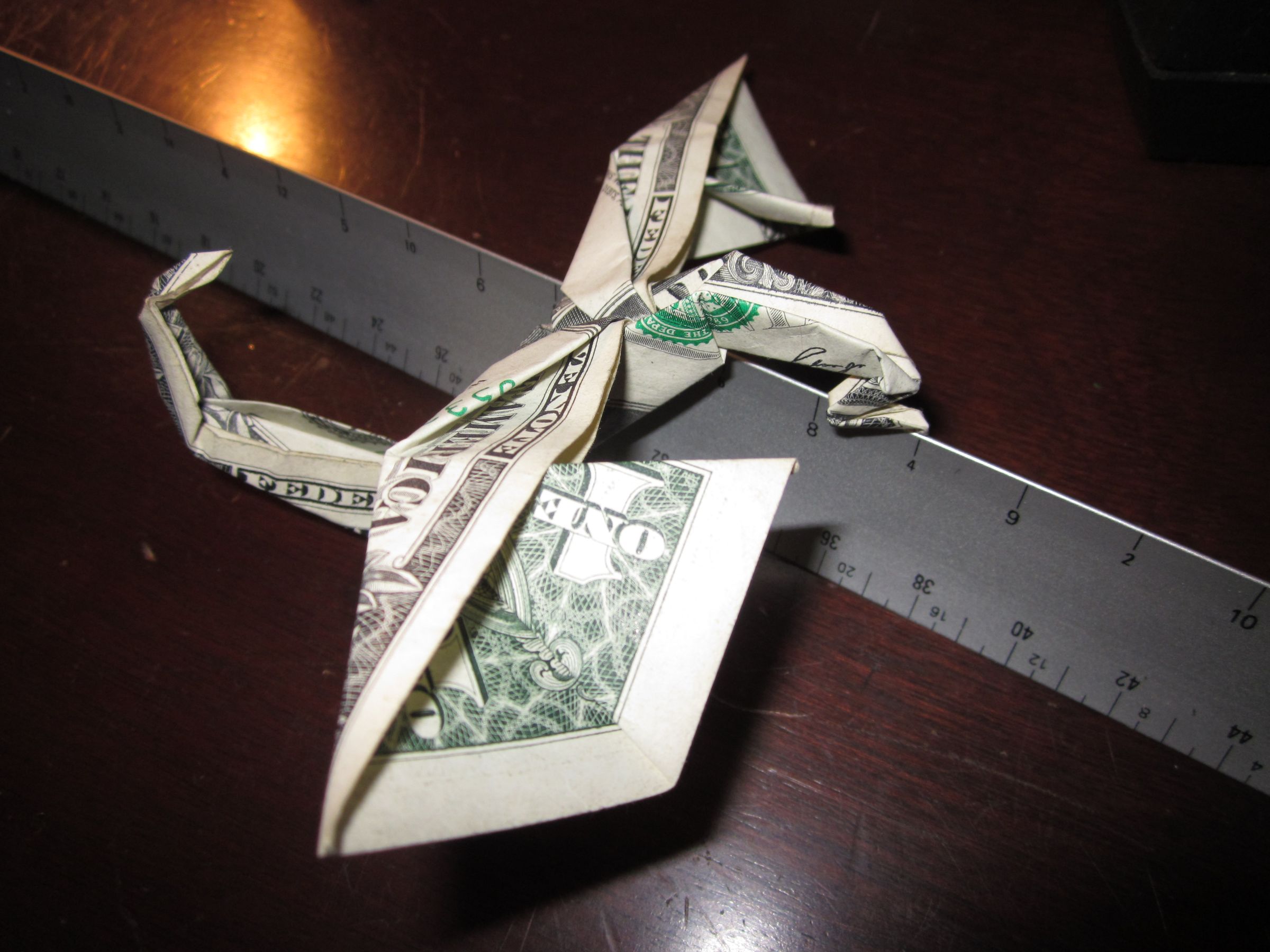 Origami Dollar Bill Dragon