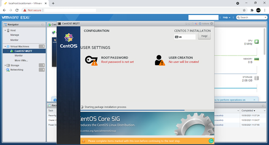 CentOS 7.0 Installation - the First VM