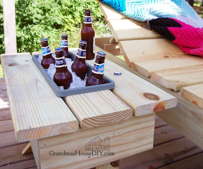 Outdoor End Table With Built in Cooler or Flower Planter