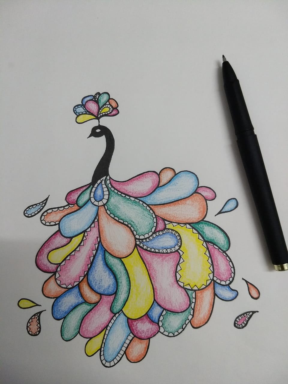 Inner Beauty of a Peacock - From Pen, Pencil and Paper : 3 Steps ...
