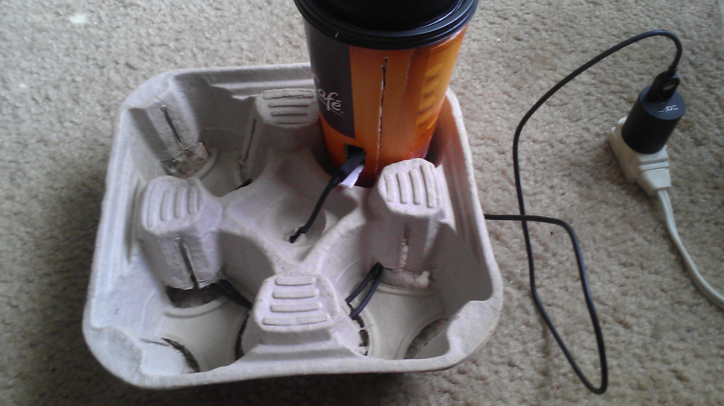 SPYDRINKZ Cupholder/Charger-turn a Fast Food Cupholder Into a Phone Charger!