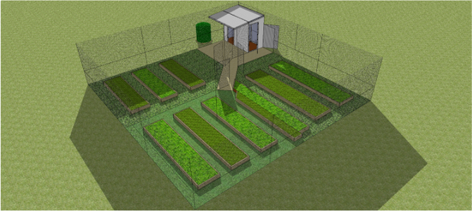 Fully-enclosed Crop-rotation Veggie Garden