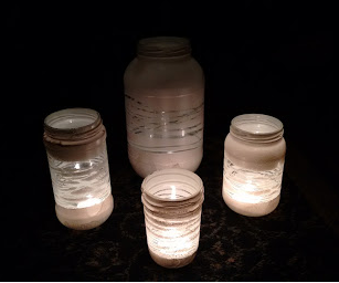 Yarn-wrapped Painted Jars