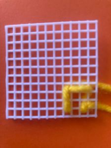 The Leaf Pattern With Yellow Yarn - Step 1