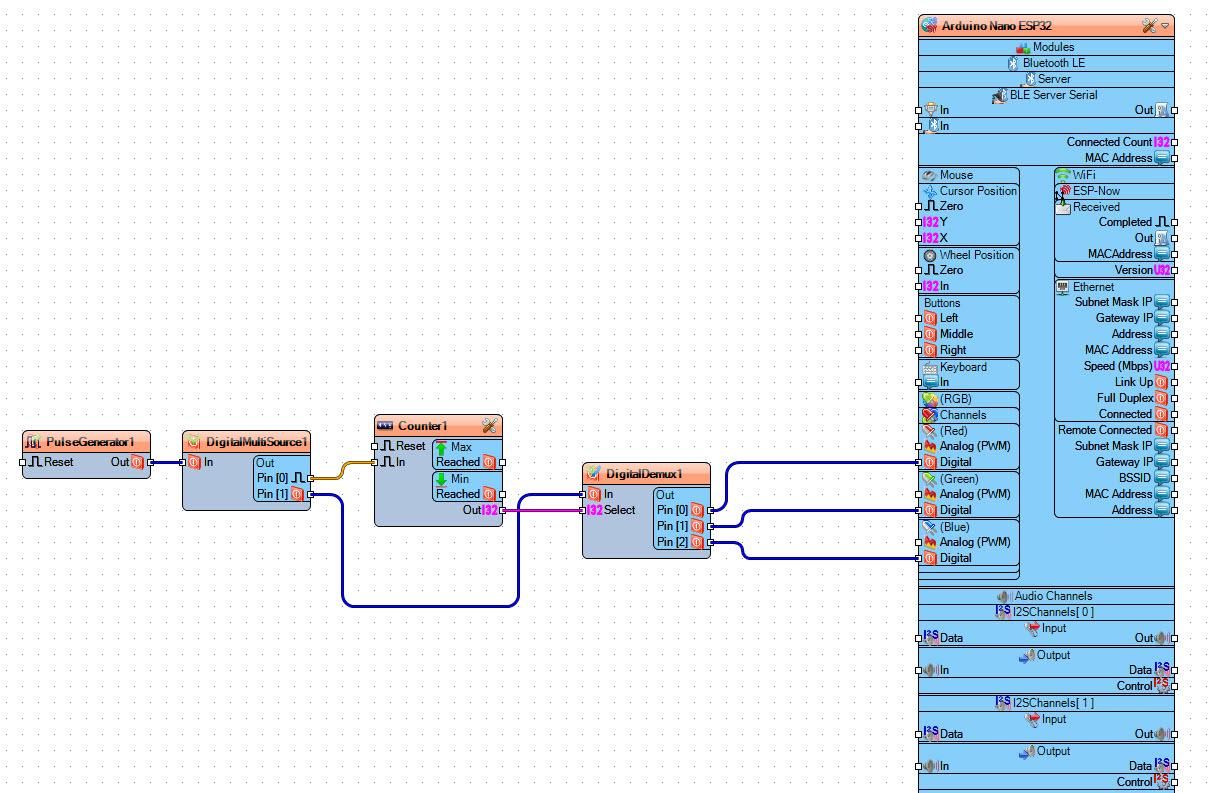 In Visuino Connect Components