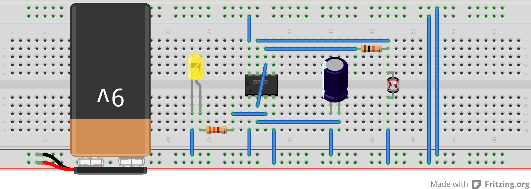 555 Timer, Variable Blinking Light