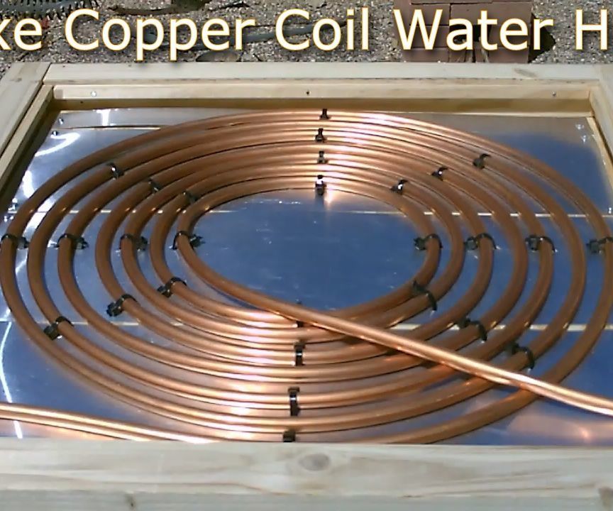 DIY Solar Water Heater! - Deluxe "Aluminum Backed" COPPER COIL Solar Water Heater! 175F Full Instr.