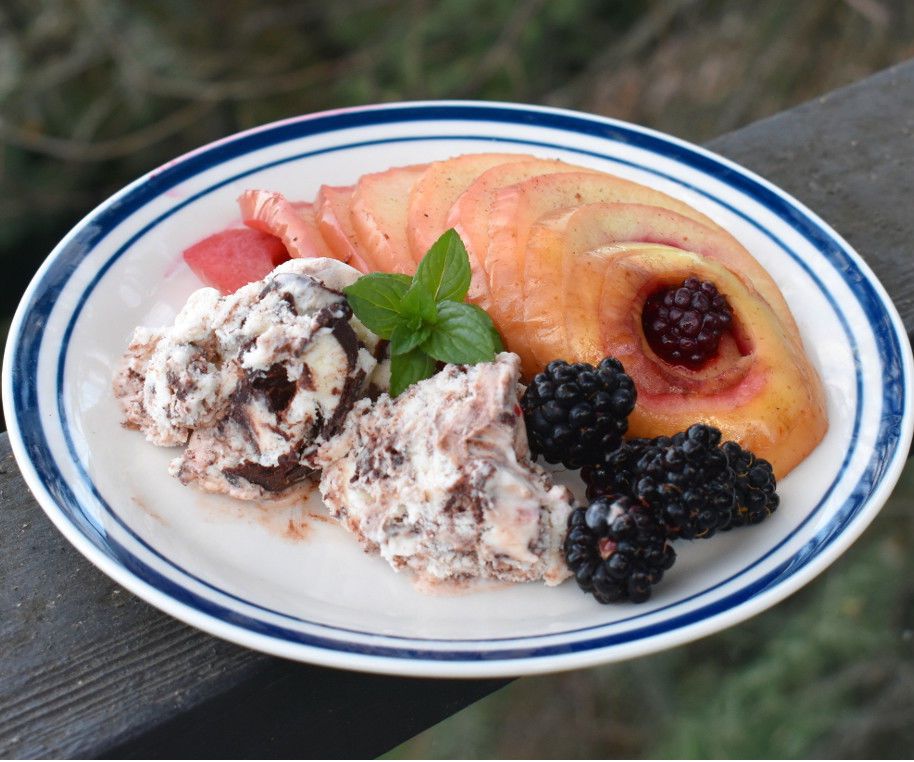 Fire Baked Blackberry Apples