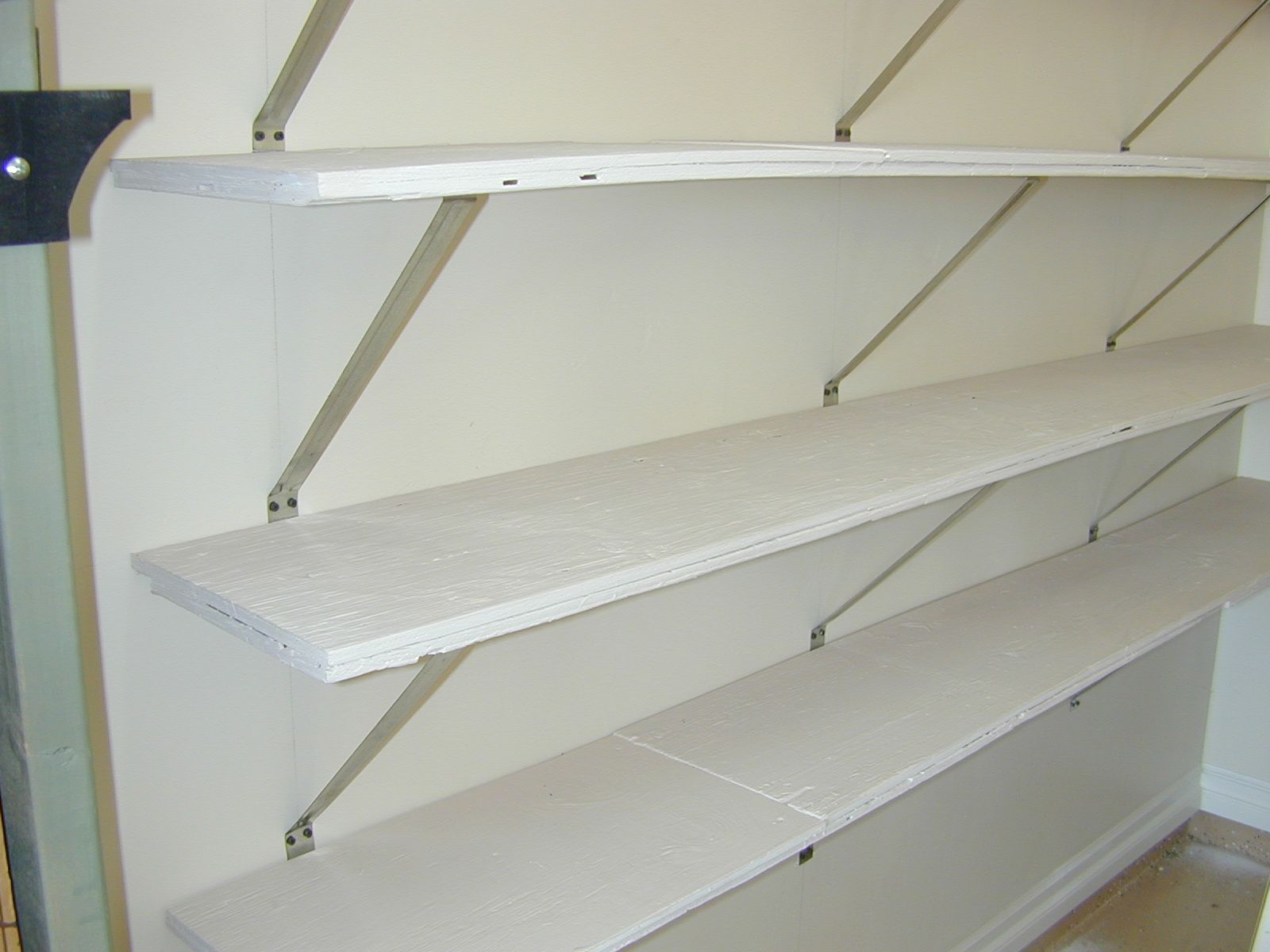Utility shelves from recycled plywood