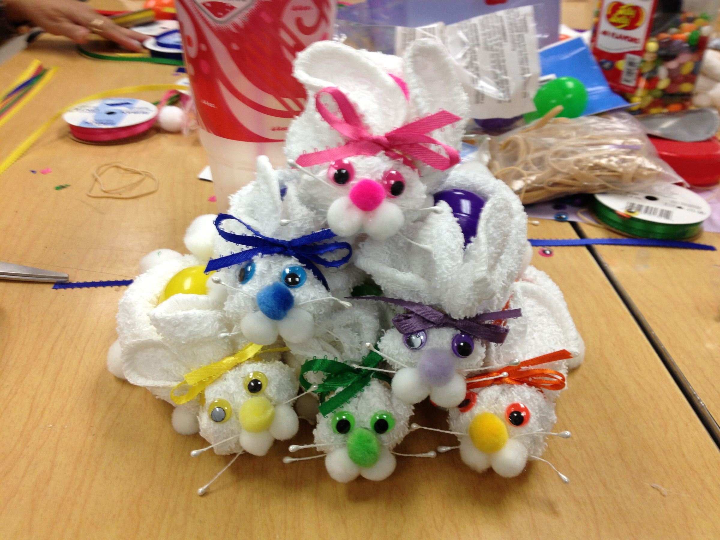 Washcloth Easter Bunnies!