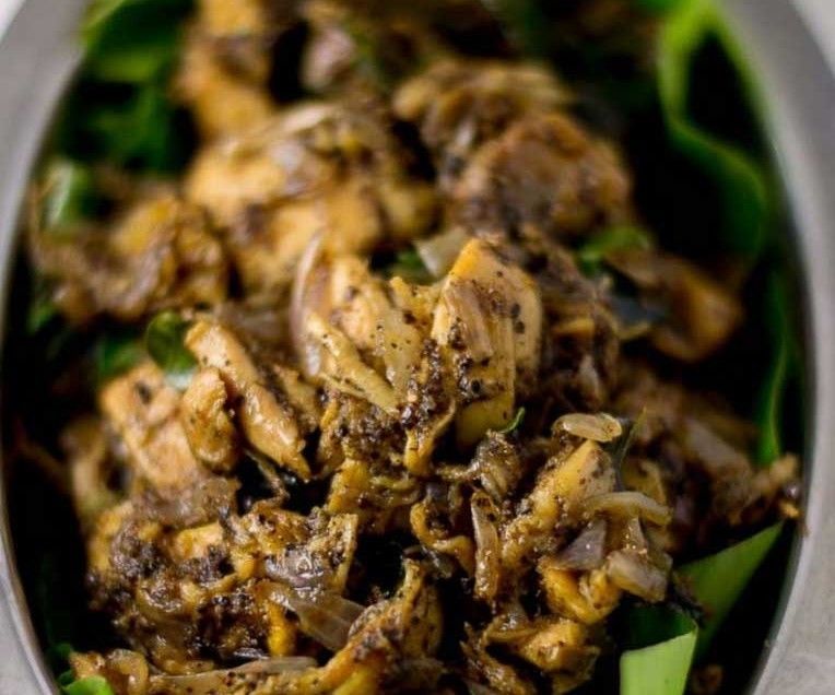 Shredded Chicken Tossed in Pepper, Curry Leaves and Ghee