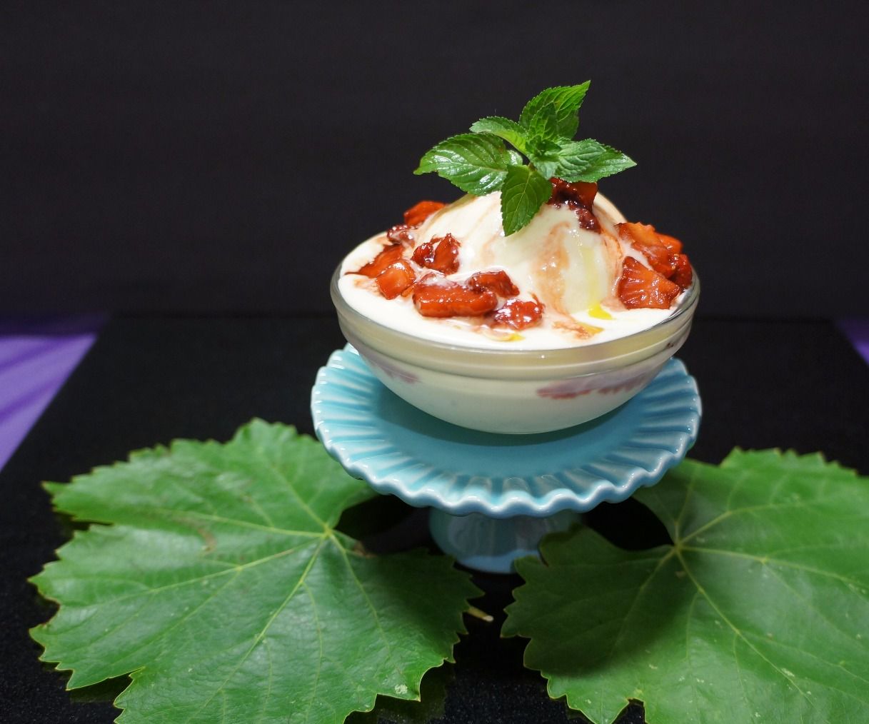 Homemade Gourmet Ice Cream With  Exquisite Toppings