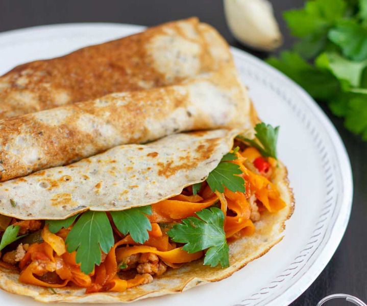 Savory Crêpes With Chia Seeds and Garlic