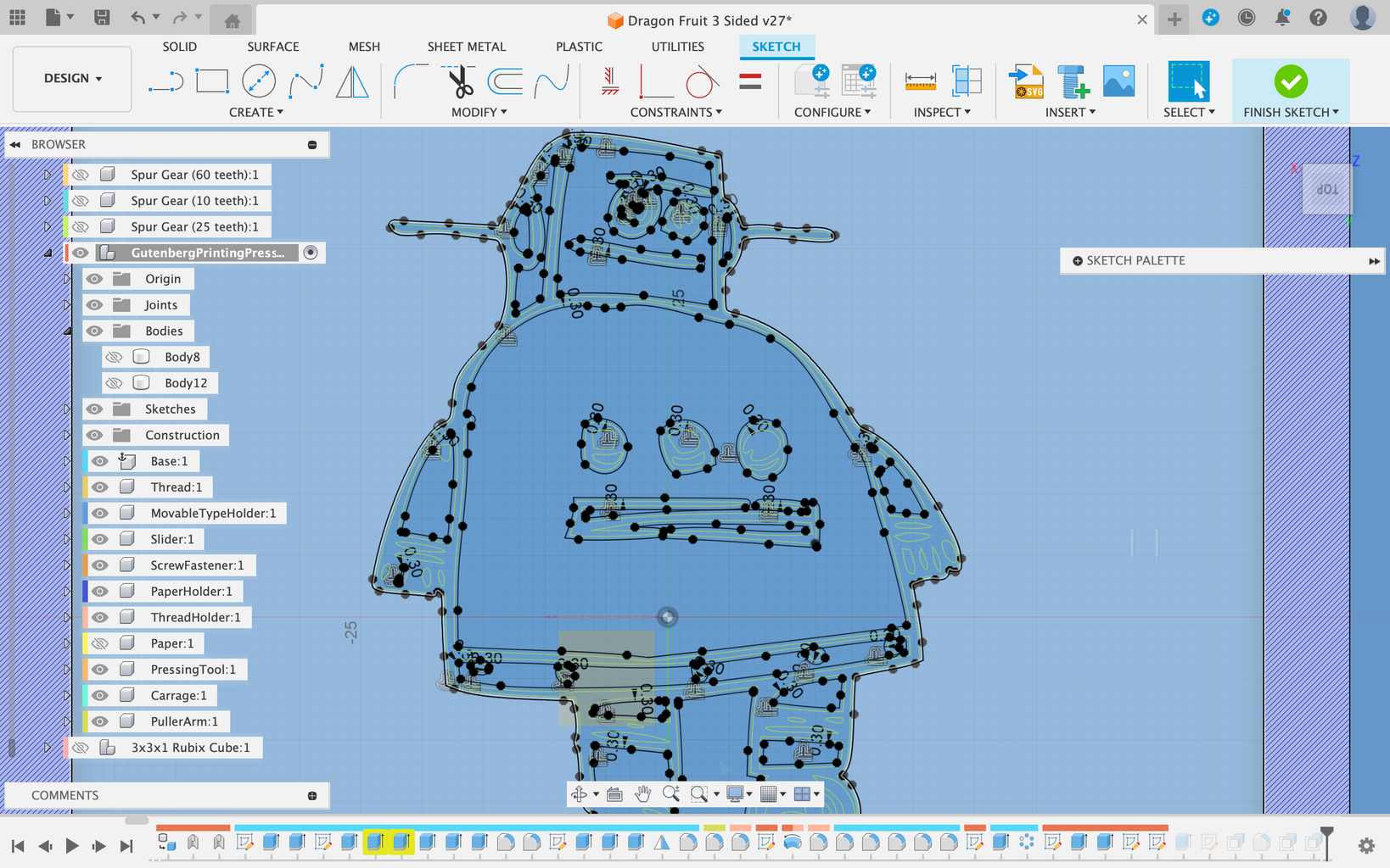 Gutenberg Printing Press Printed on a 3D Printer : 40 Steps (with ...