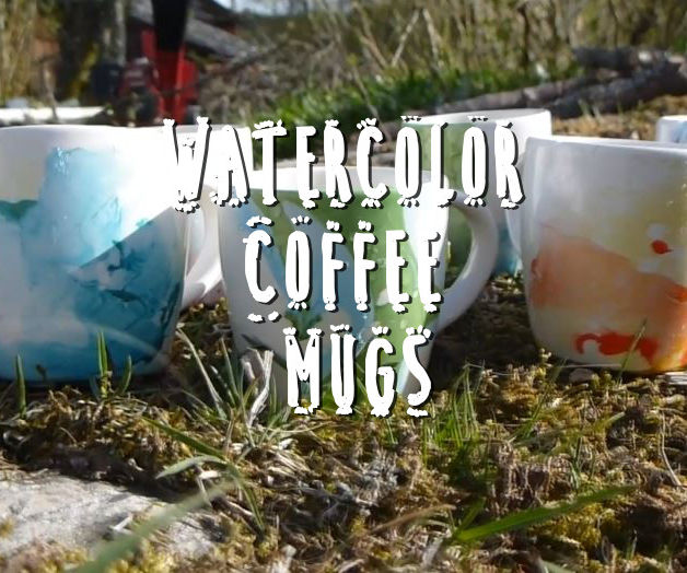 DIY Watercolor Coffee Mugs