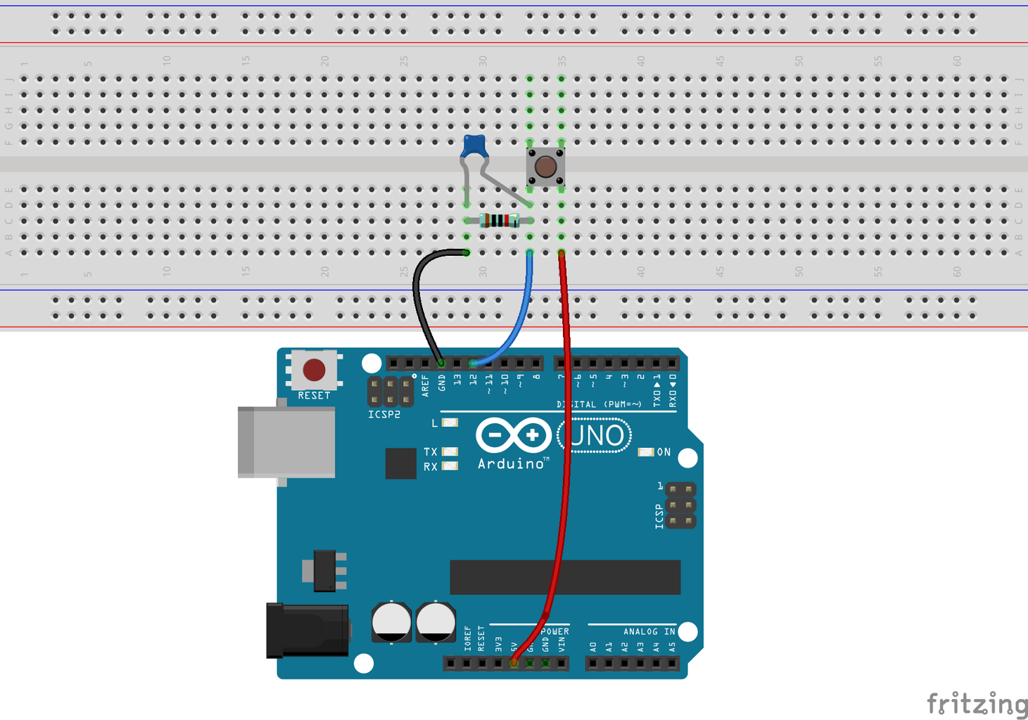 Controlling LED by Button With Arduino Uno R3