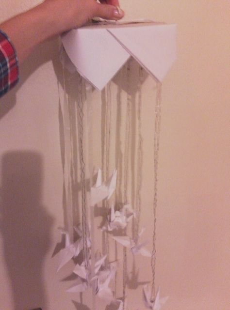 Light Sensored Paper Crane Mobile