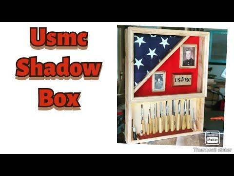 Memorial Flag Shadow Box With Chisel Storage 
